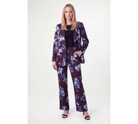 Wallis Women's Petite Satin Floral Wide Leg Trouser Co-Ord in Berry | Size: 12 Wallis Berry 12