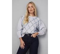 Wallis Women's Petite Sequin Diamond Jumper in Pale Blue | Size: Medium Wallis Pale Blue M