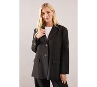 Wallis Women's Petite Single Breasted Two Button Blazer in Black | Size: 16 Wallis Black 16