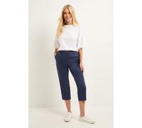 Wallis Women's Petite Stretch Capri Trousers in Navy | Size: 8 Wallis Navy 8