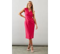 Wallis Women's Petite Stretch Crepe Split Sleeve Dress in Pink | Size: 12 Wallis Pink 12