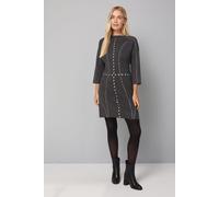 Wallis Women's Petite Stud Knit Jumper Dress in Dark Grey | Size: Large Wallis Dark Grey L