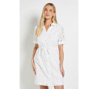 Wallis Women's Petite Summer Broderie Shift Dress in Ivory | Size: 12 Wallis Ivory 12