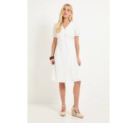 Wallis Women's Petite Summer Cotton Midi Dress in Ivory | Size: 20 Wallis Ivory 20