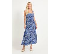 Wallis Women's Petite Summer Floral Maxi Dresss in Navy | Size: 14 Wallis Navy 14