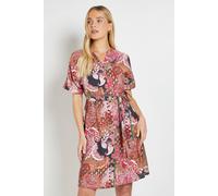 Wallis Women's Petite Summer Paisley Shift Dress in Khaki | Size: 18 Wallis Khaki 18