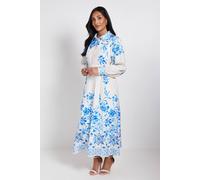 Wallis Women's Petite Summer Western Floral Shirt Dress in Blue | Size: 16 Wallis Blue 16