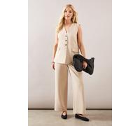 Wallis Women's Petite Tailored Tapered Trouser in Taupe | Size: 14 Wallis Taupe 14
