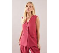 Petite Three Button Pocket Detail Waistcoat Wallis Coral 8