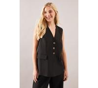 Petite Three Button Waistcoat Wallis Black 10