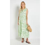 Wallis Women's Petite Tropical Tiered Sleeveless Maxi Dress in Green | Size: 14 Wallis Green 14