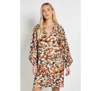 Wallis Women's Petite Viscose Seam Detail Collarless Shift Dress in Ginger | Size: 12 Wallis Ginger 12