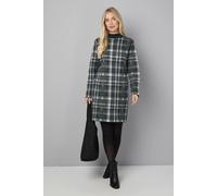 Wallis Women's Petite Zip Neck Tartan Knitted Dress in Khaki | Size: Medium Wallis Khaki M