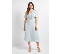 Wallis Women's Pintuck Detail Button Midi Dress in Mint | Size: 16 Wallis Mint 16