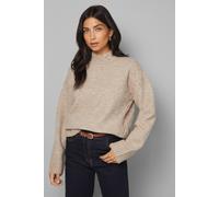 Wallis Women's Placement Cable Funnel Jumper in Oatmeal | Size: Medium Wallis Oatmeal M