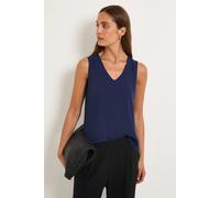 Wallis Plain V Neck Cami Top, 12, Navy