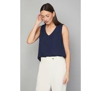 Wallis Women's Plain V Neck Cami Top in Navy | Size: 18 Wallis Navy 18