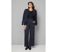 Wallis Women's Pleat Detail Front Button Detail Trouser in Navy | Size: 16 Wallis Navy 16