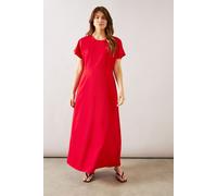 Wallis Women's Pleated Detail Midi Dress in Red | Size: 14 Wallis Red 14