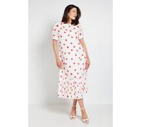 Wallis Women's Polka Dot Pleated Hem Midi Dress in Ivory | Size: 20 Wallis Ivory 20