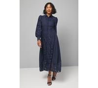 Wallis Women's Premium Lace Button Through Maxi Dress in Navy | Size: 14 Wallis Navy 14