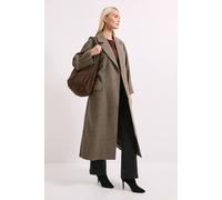 Wallis Women's Principles by Check Belted Coat in Neutral | Size: 10 Wallis Neutral 10