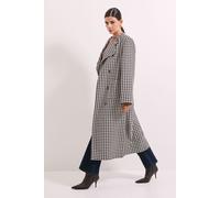 Wallis Women's Principles by Check Belted Wrap Coat in Chocolate | Size: 16 Wallis Chocolate 16
