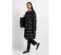 Wallis Women's Principles by Check Wrap Button Coat | Size: 20 Wallis Multicolor 20