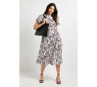 Wallis Women's Printed Knot Midi Dress in Navy | Size: 14 Wallis Navy 14
