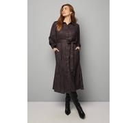 Wallis Women's Printed Pleat Detail Shirt Dress in Chocolate | Size: 20 Wallis Chocolate 20