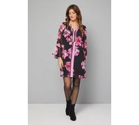 Wallis Women's Printed Zip Front Shift Dress in Black | Size: 12 Wallis Black 12