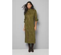 Wallis Women's Relaxed Chunky Cable Midi Knitted Dress in Khaki | Size: Large Wallis Khaki L