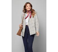 Wallis Women's Relaxed Fit Double Breasted Check Blazer in Beige | Size: 14 Wallis Beige 14