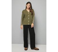 Wallis Women's Relaxed Side Stripe Cardigan in Khaki | Size: Medium Wallis Khaki M
