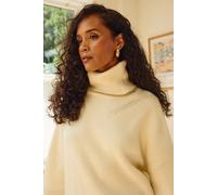 Wallis Women's Roll Neck Gold Detail Jumper in Ivory | Size: XL Wallis Ivory XL