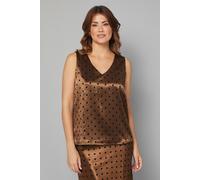 Wallis Women's Satin Spot Cami Top in Gold | Size: 10 Wallis Gold 10