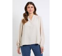 Wallis Women's Scallop Trim Gathered Raglan Top in Neutral | Size: 12 Wallis Neutral 12