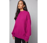 Wallis Women's Seam Detail Funnel Neck Jumper in Magenta | Size: Medium Wallis Magenta M