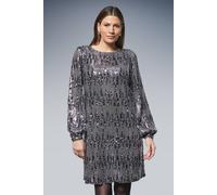 Wallis Women's Sequin Cowl Shift Dress in Pewter | Size: 16 Wallis Pewter 16