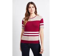 Wallis Women's Short Sleeve Colour Block Knitted Top in Berry | Size: Small Wallis Berry S