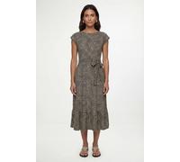 Wallis Women's Spot Jersey Belted Midi Dress in Navy | Size: 14 Wallis Navy 14