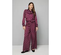 Wallis Women's Spot Print Wide Leg Trouser in Berry | Size: 16 Wallis Berry 16