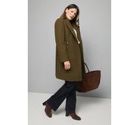 Wallis Women's Stand Up Collar Coat in Olive | Size: 18 Wallis Olive 18