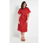 Wallis Women's Summer Broderie Shrit Dress in Red | Size: 14 Wallis Red 14