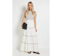 Wallis Women's Summer Cotton Dobby Maxi Dress in Ivory | Size: 14 Wallis Ivory 14
