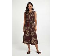 Wallis Women's Summer Cotton Palm Shirt Dress in Brown | Size: 16 Wallis Brown 16
