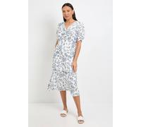 Wallis Women's Summer Floral Button Tea Dress in Ivory | Size: 18 Wallis Ivory 18