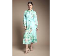 Wallis Women's Summer Floral Western Shirt Dress in Mint | Size: 14 Wallis Mint 14