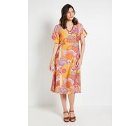 Wallis Women's Summer Paisley Midi Dress in Mustard | Size: 18 Wallis Mustard 18