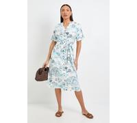 Wallis Women's Summer Roll Sleeve Midi Dress in Ivory | Size: 14 Wallis Ivory 14